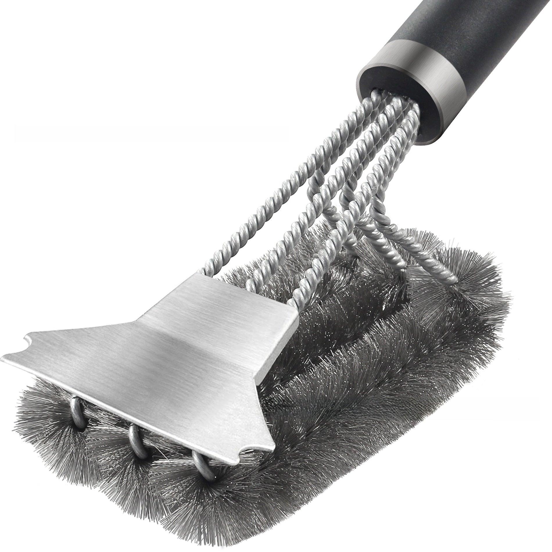 Stainless Steel Three-Head BBQ Grill Cleaning Brush
