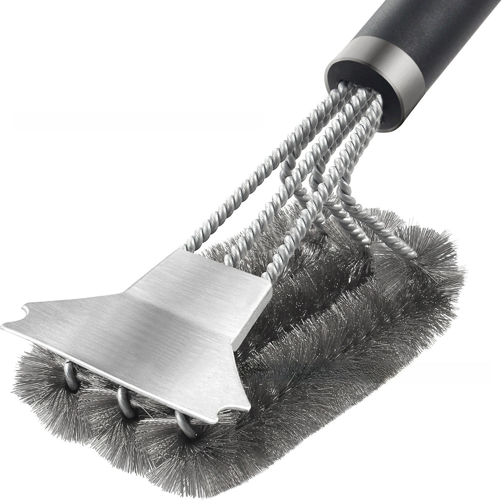 Stainless Steel Three-Head BBQ Grill Cleaning Brush