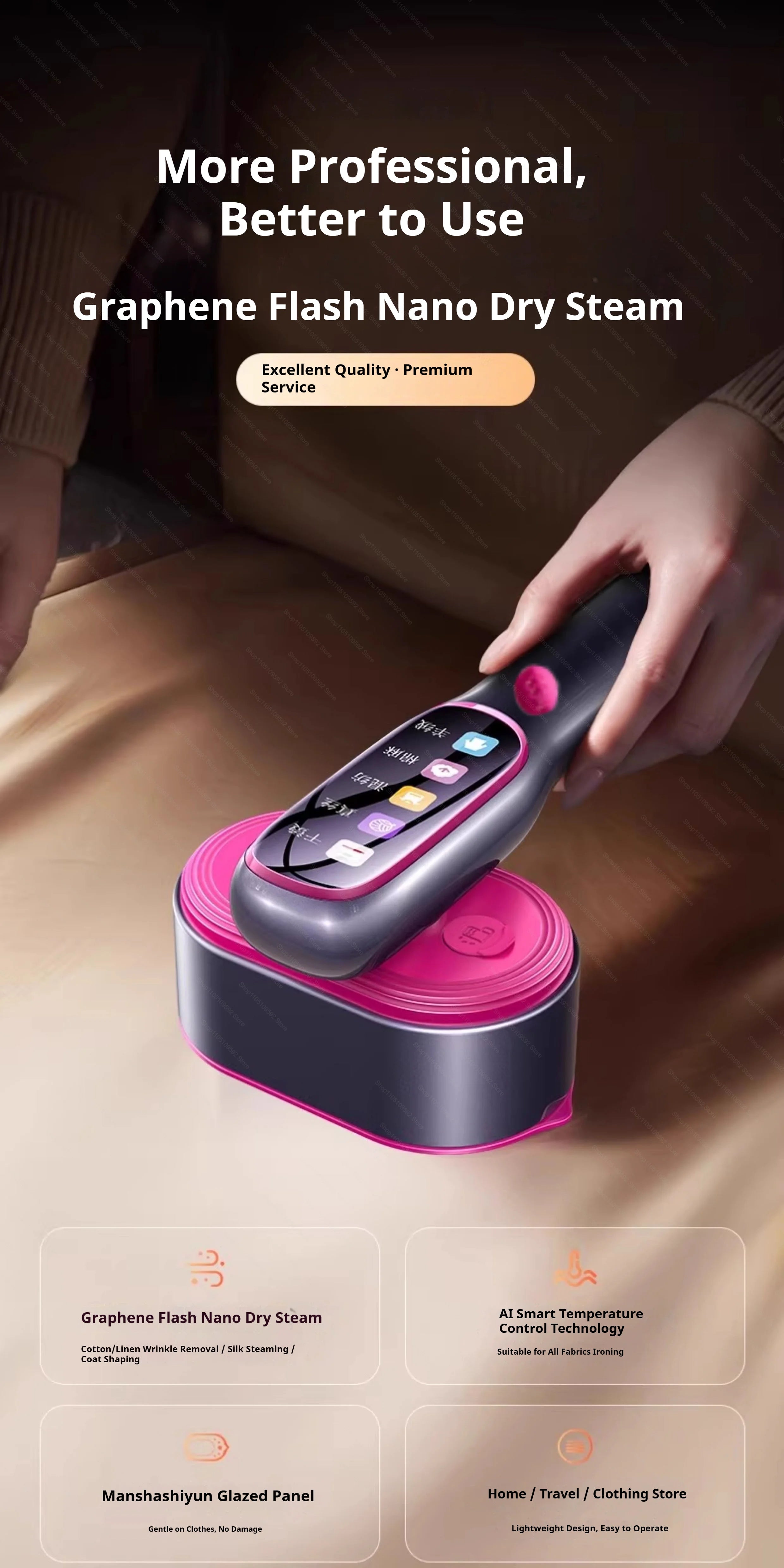 Portable Garment Steamer & Steam Iron — 1200W Fast Heat, 5-Speed, Anti-Dry Burn
