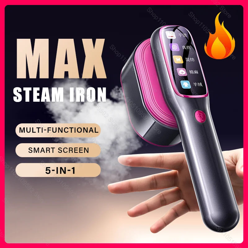 Portable Garment Steamer & Steam Iron — 1200W Fast Heat, 5-Speed, Anti-Dry Burn