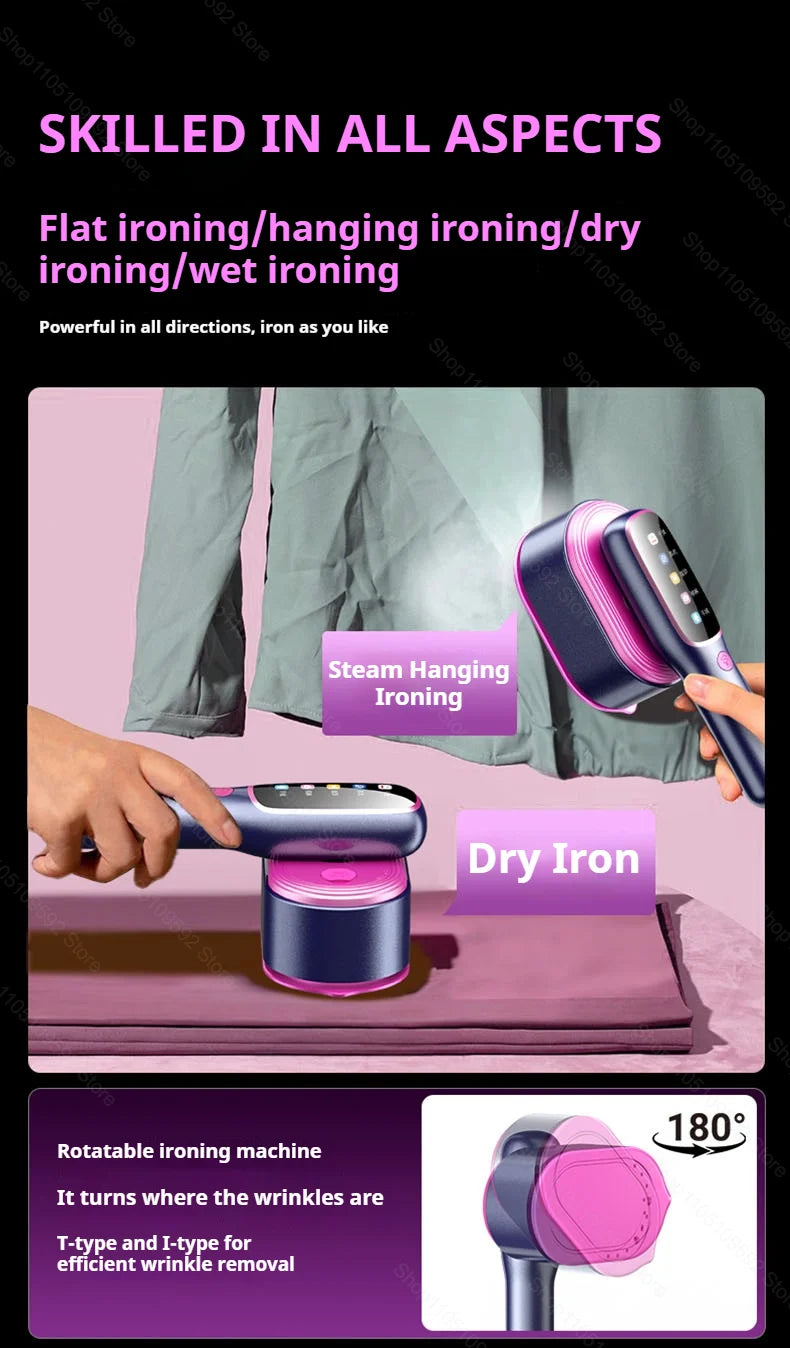 Portable Garment Steamer & Steam Iron — 1200W Fast Heat, 5-Speed, Anti-Dry Burn